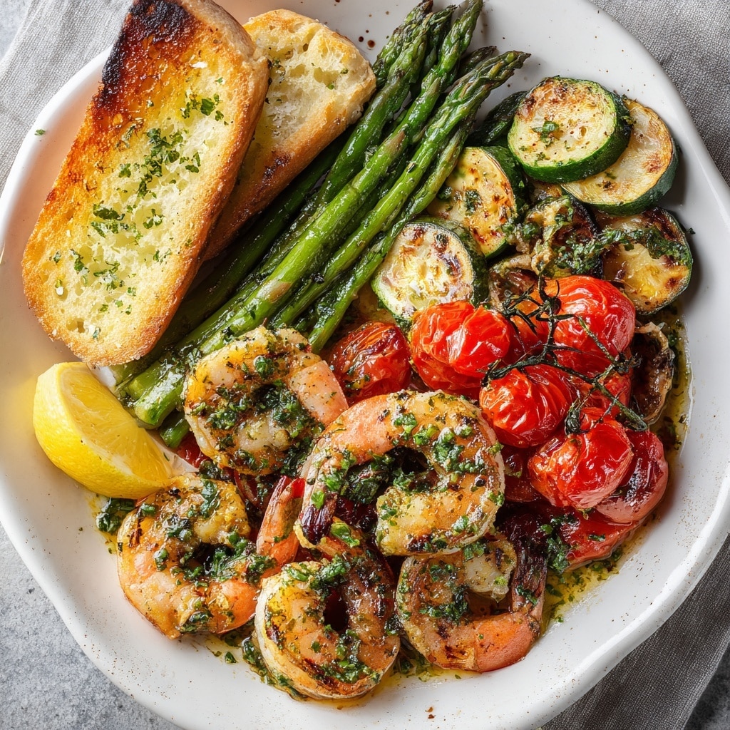 Shrimp Scampi Bowls with Garlic Bread Recipe - Recipe Image