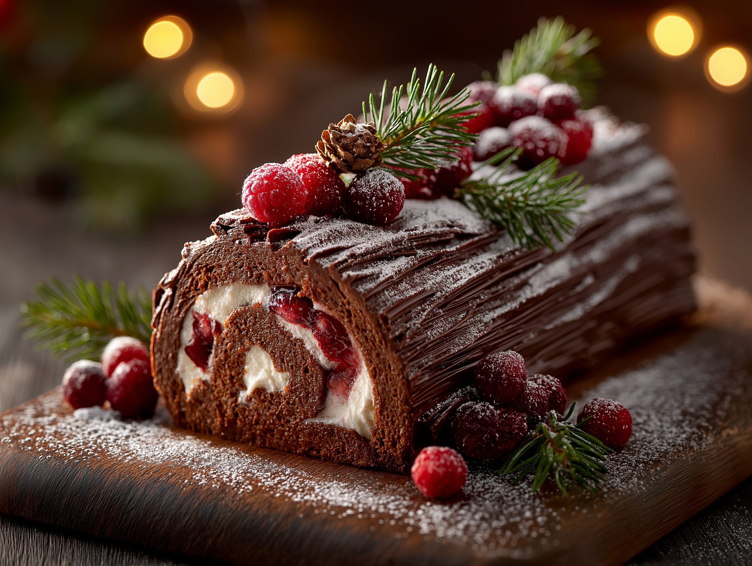 Raspberry Chocolate Roll Cake Recipe - Recipe Image