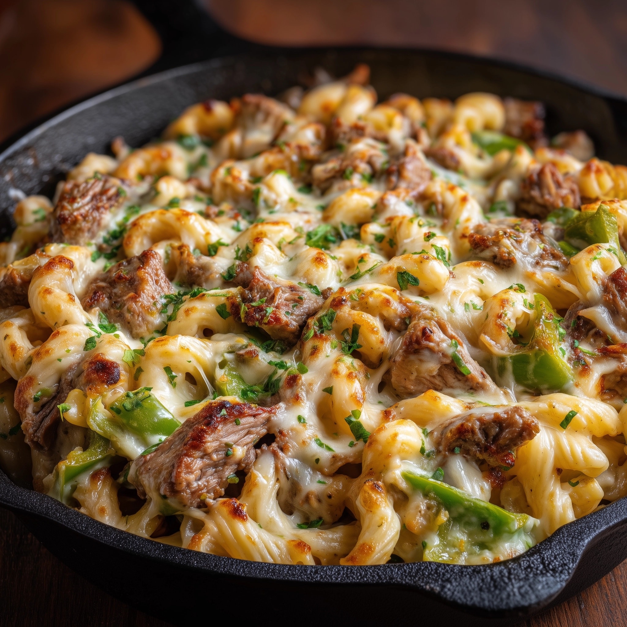Philly Cheesesteak Tortellini Pasta Recipe - Recipe Image