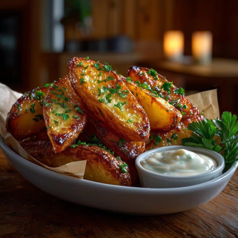 Baked Garlic Parmesan Potato Wedges Recipe