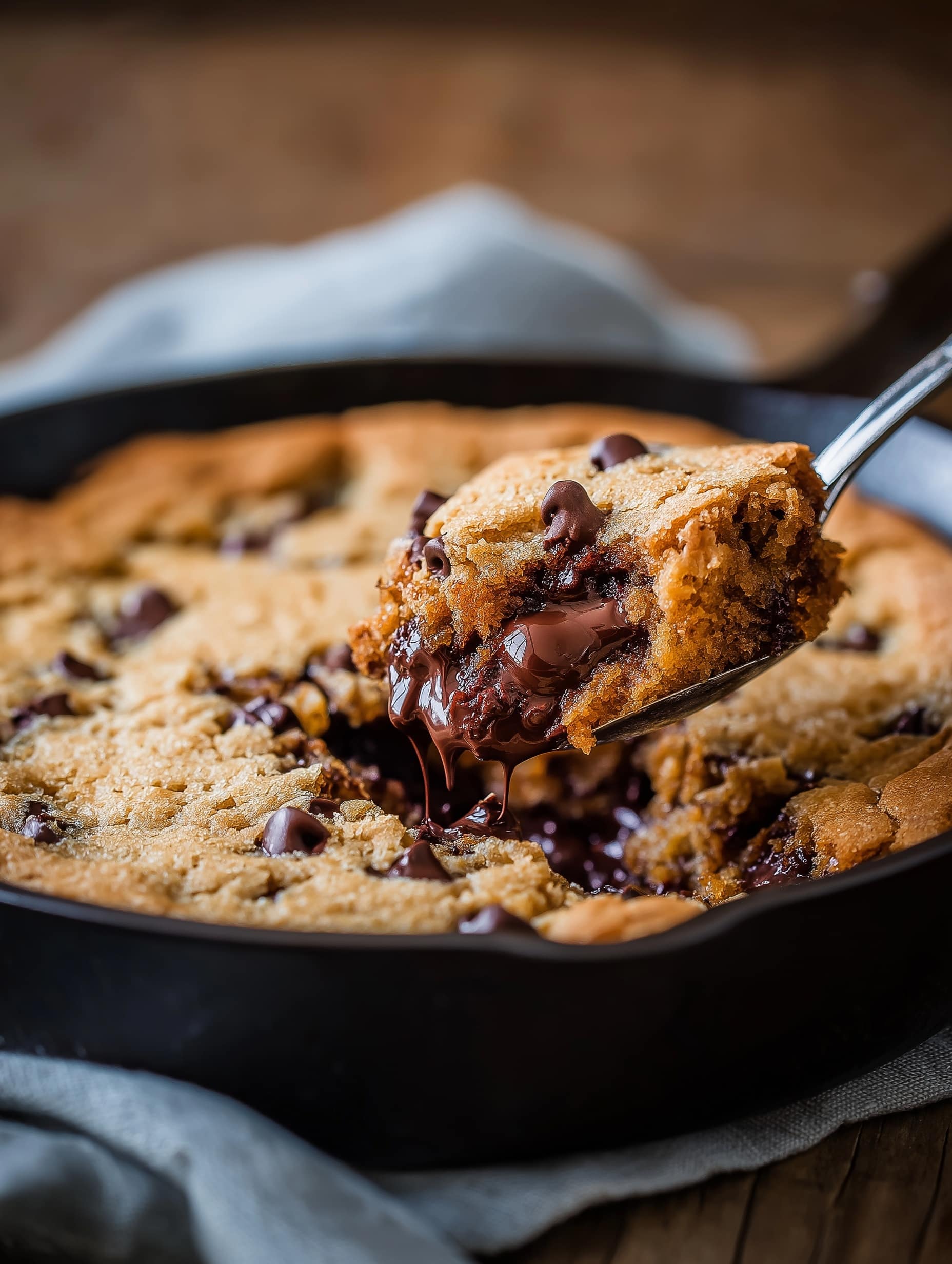 Deep Dish Cookie Pie with White Beans and Chocolate Chips Recipe - Recipe Image