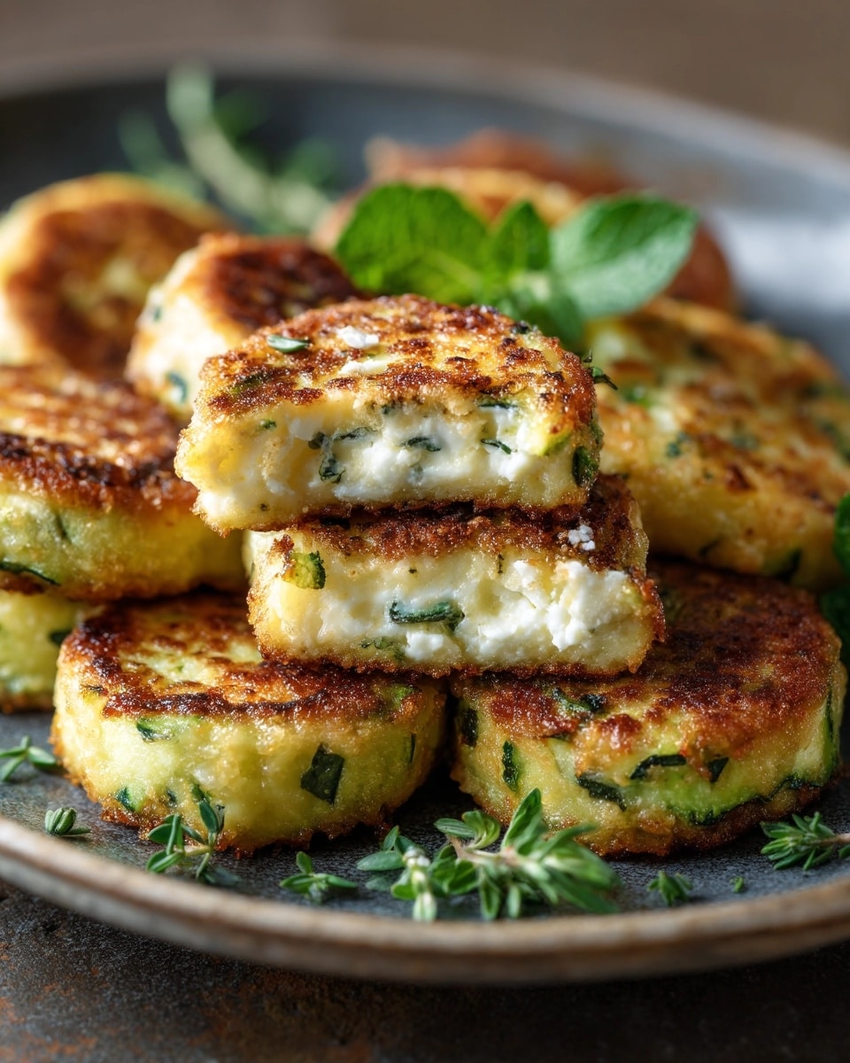 Feta Cakes with Greek Salad Recipe - Recipe Image