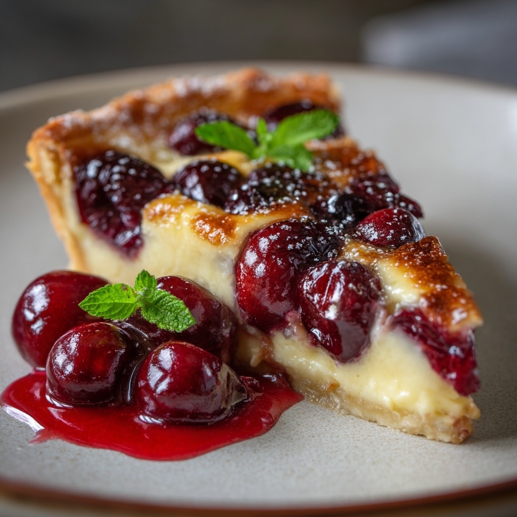 German Cherry Cake - Cherry Custard Pie Recipe - Recipe Image