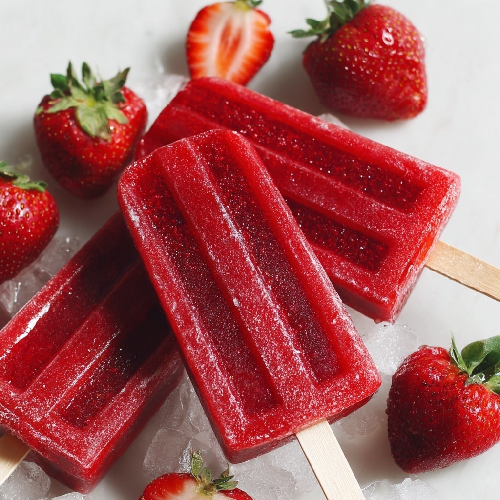 Homemade Strawberry Popsicles Recipe - Recipe Image
