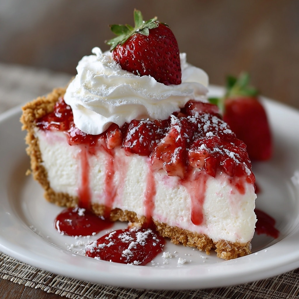 No Bake Strawberry Cheesecake Recipe - Recipe Image