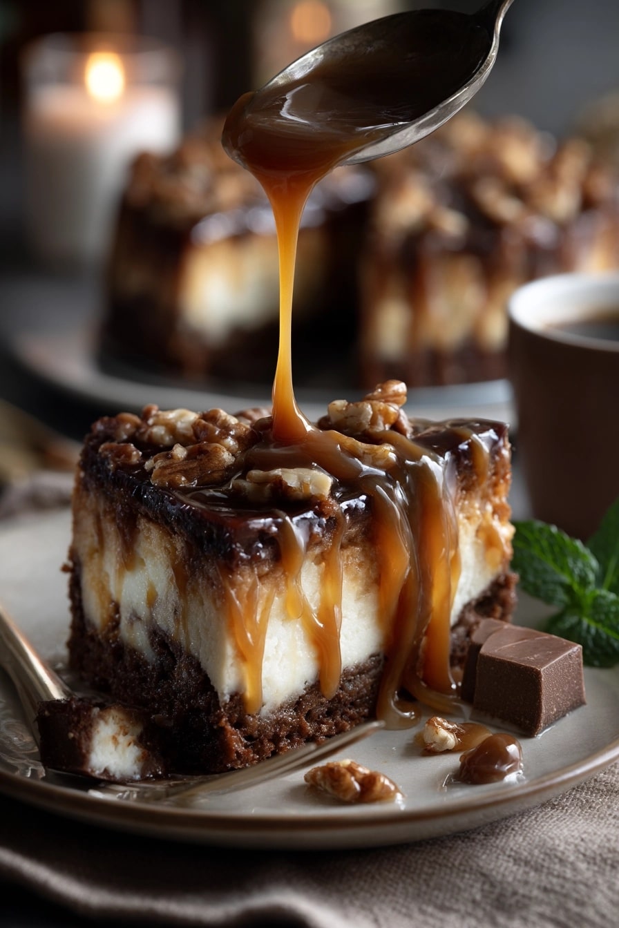 Vegan Snickers Cheesecake Recipe - Recipe Image