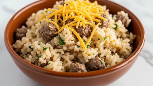 Cheesy Hamburger Rice Casserole Recipe