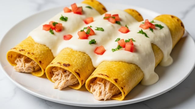 Baked Cream Cheese Chicken Taquitos Recipe