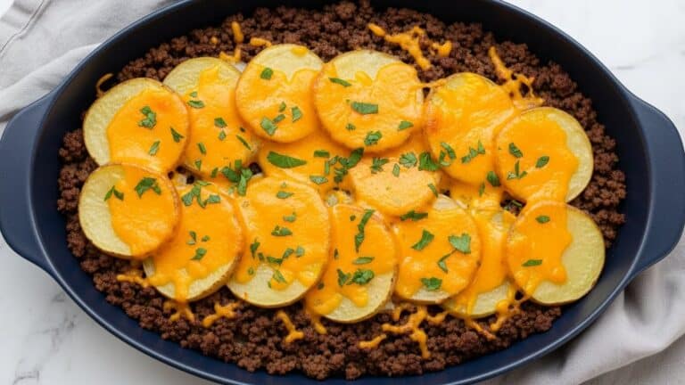 Cheesy Ground Beef and Potatoes Recipe