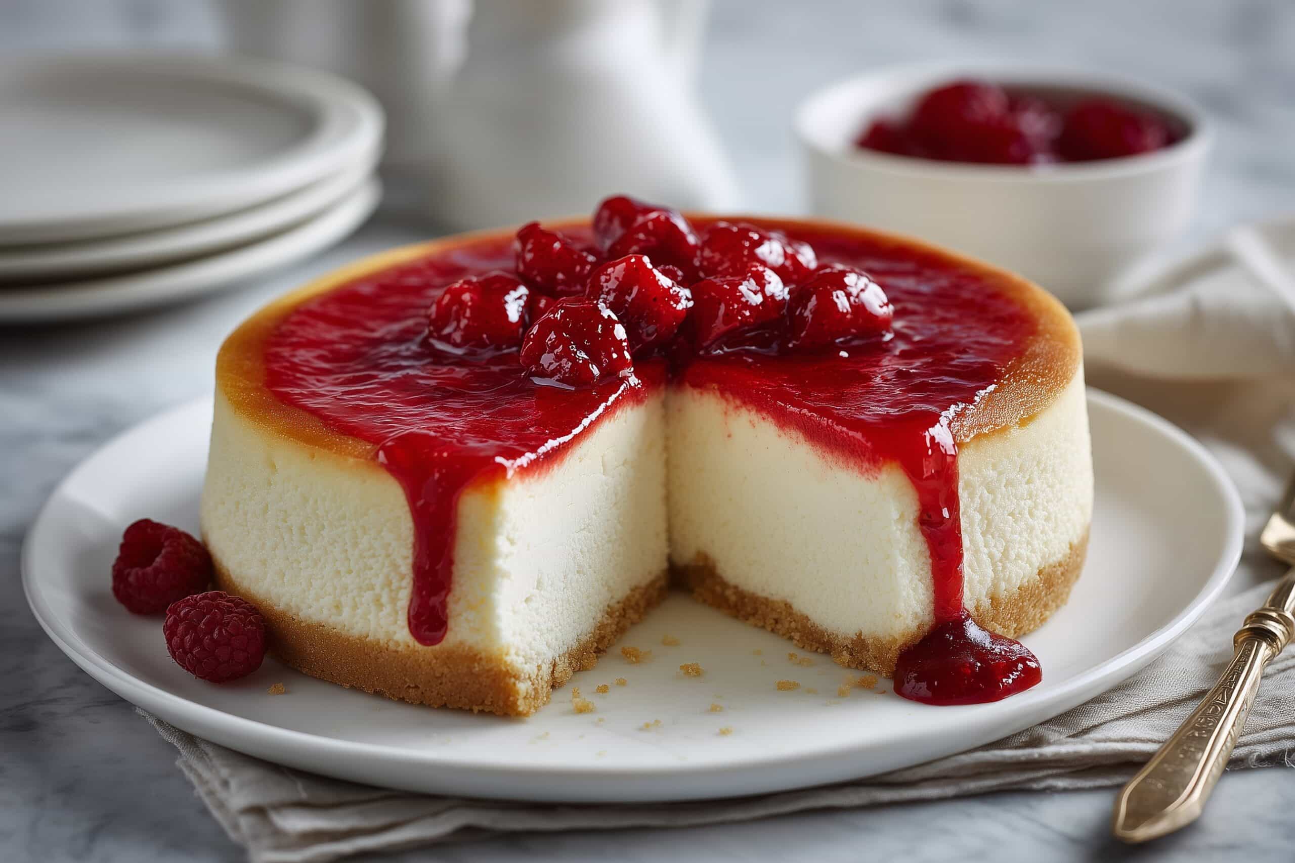 Valentine’s Day Strawberry Cheesecake with Oreo Crust Recipe - Recipe Image
