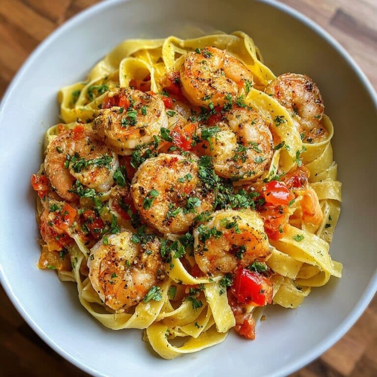 Shrimp Pasta with Cherry Tomatoes, Garlic, and White Wine Recipe