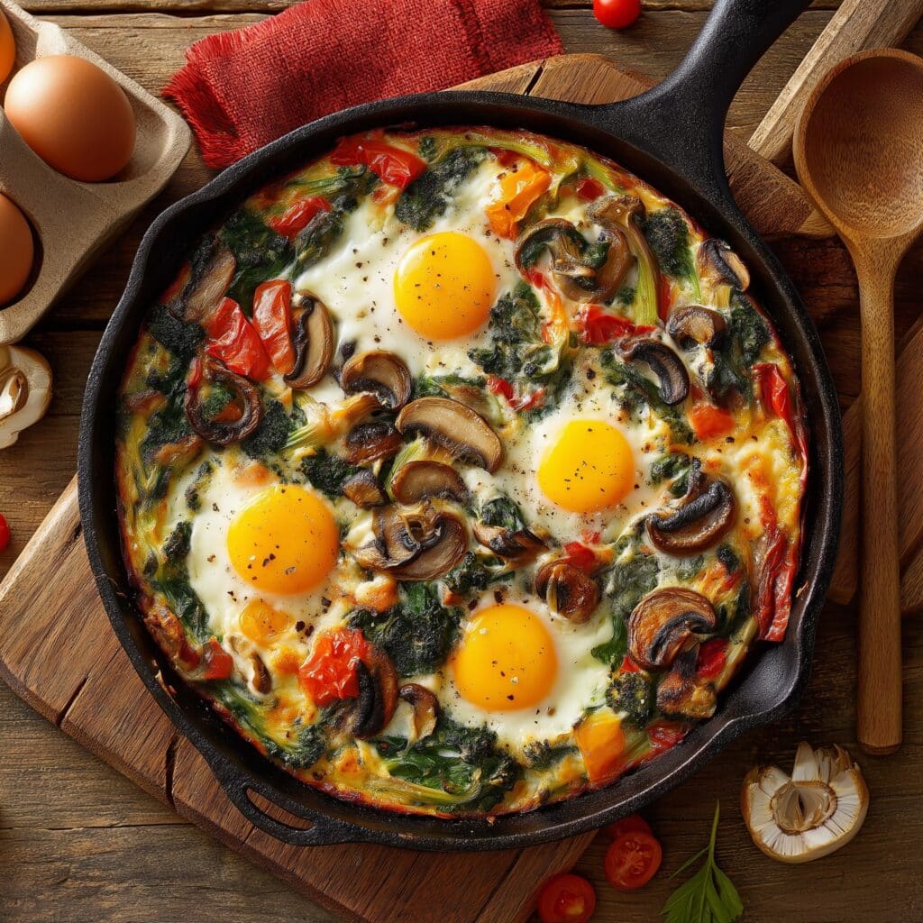 Sunday Sunshine Baked Eggs in Mushrooms Recipe