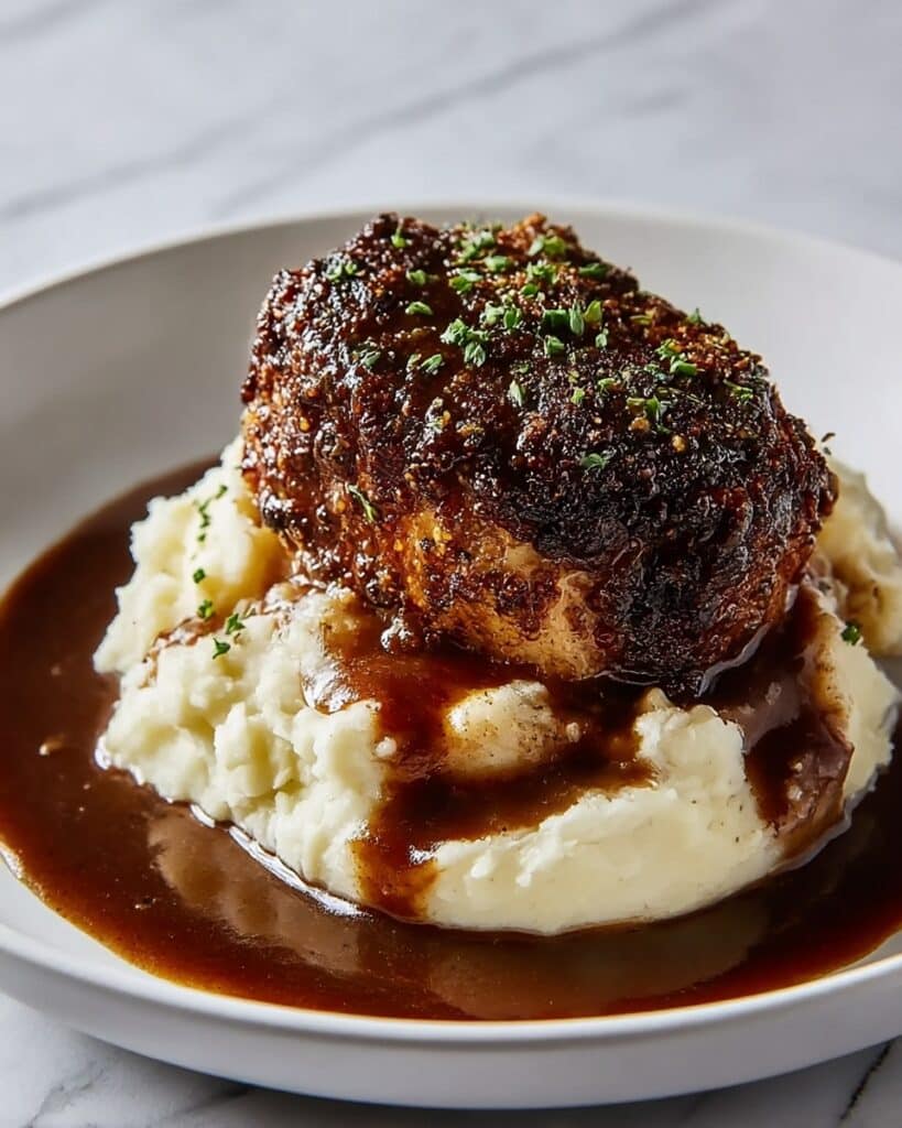 Garlic Herb Chicken with Balsamic Glaze and Creamy Mashed Potatoes Recipe