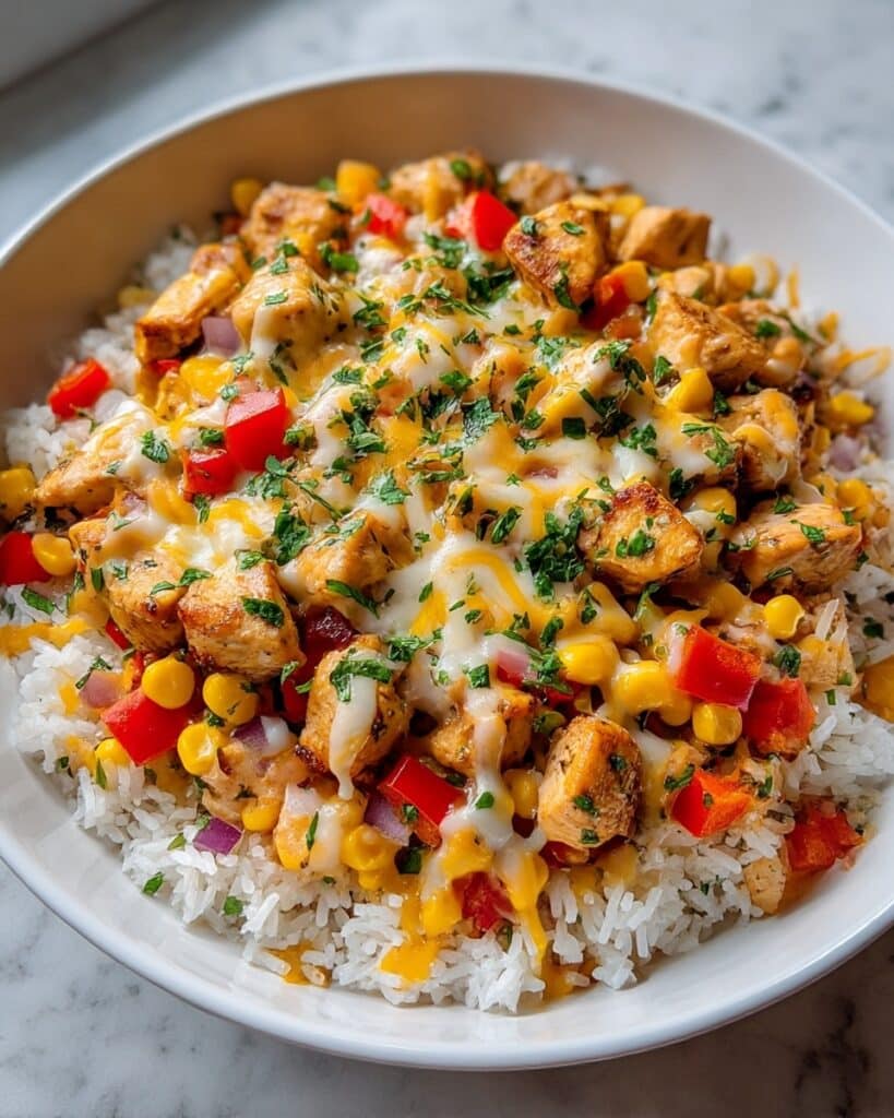 One-Pot Cheesy Southwest Chicken & Rice Recipe