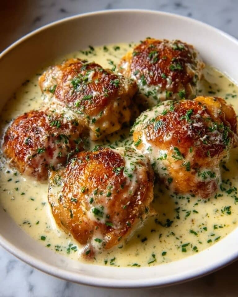 Bobby Flay Chicken Thighs with Creamy Garlic Sauce Recipe