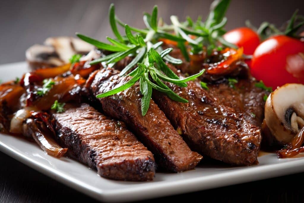 Balsamic-Glazed Steak with Heirloom Tomatoes Recipe