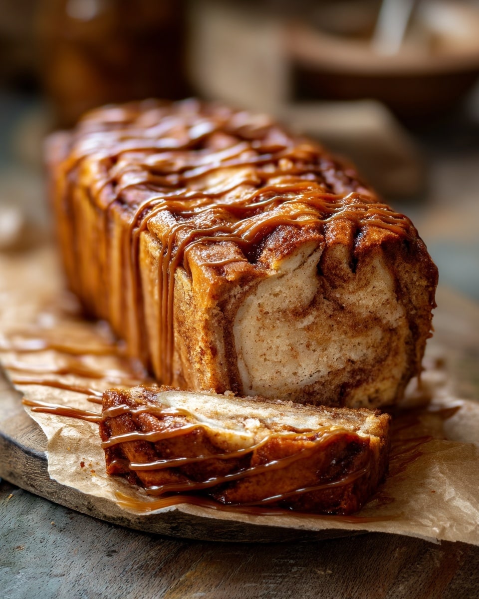 Cinnamon Swirl Banana Bread with Vanilla Glaze Recipe - Recipe Image