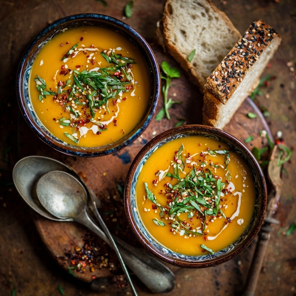 Miso & Butternut Soup with Sesame Kale Recipe - Recipe Image