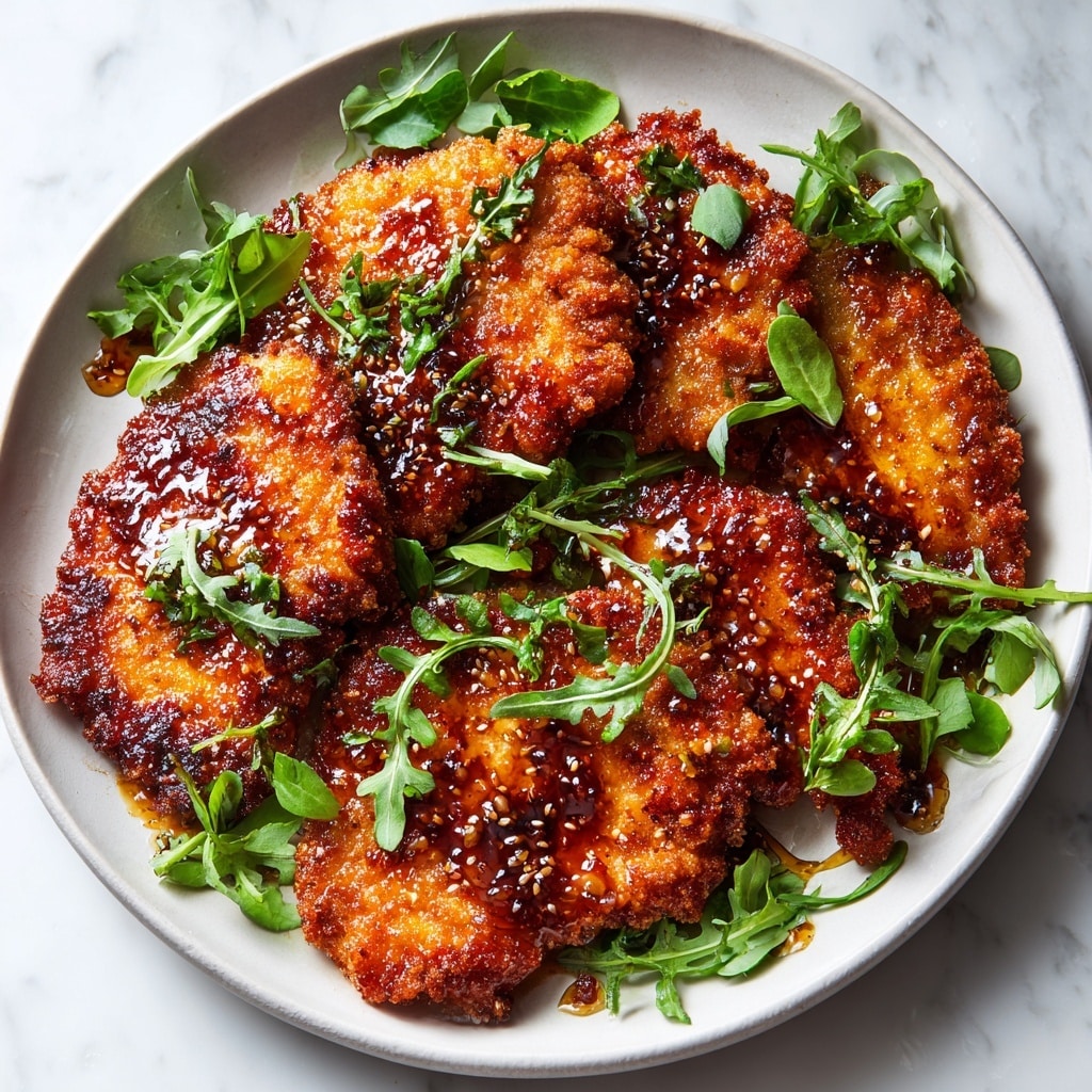 Crispy and Sweet-Spicy Hot Honey Chicken Cutlets Recipe - Recipe Image