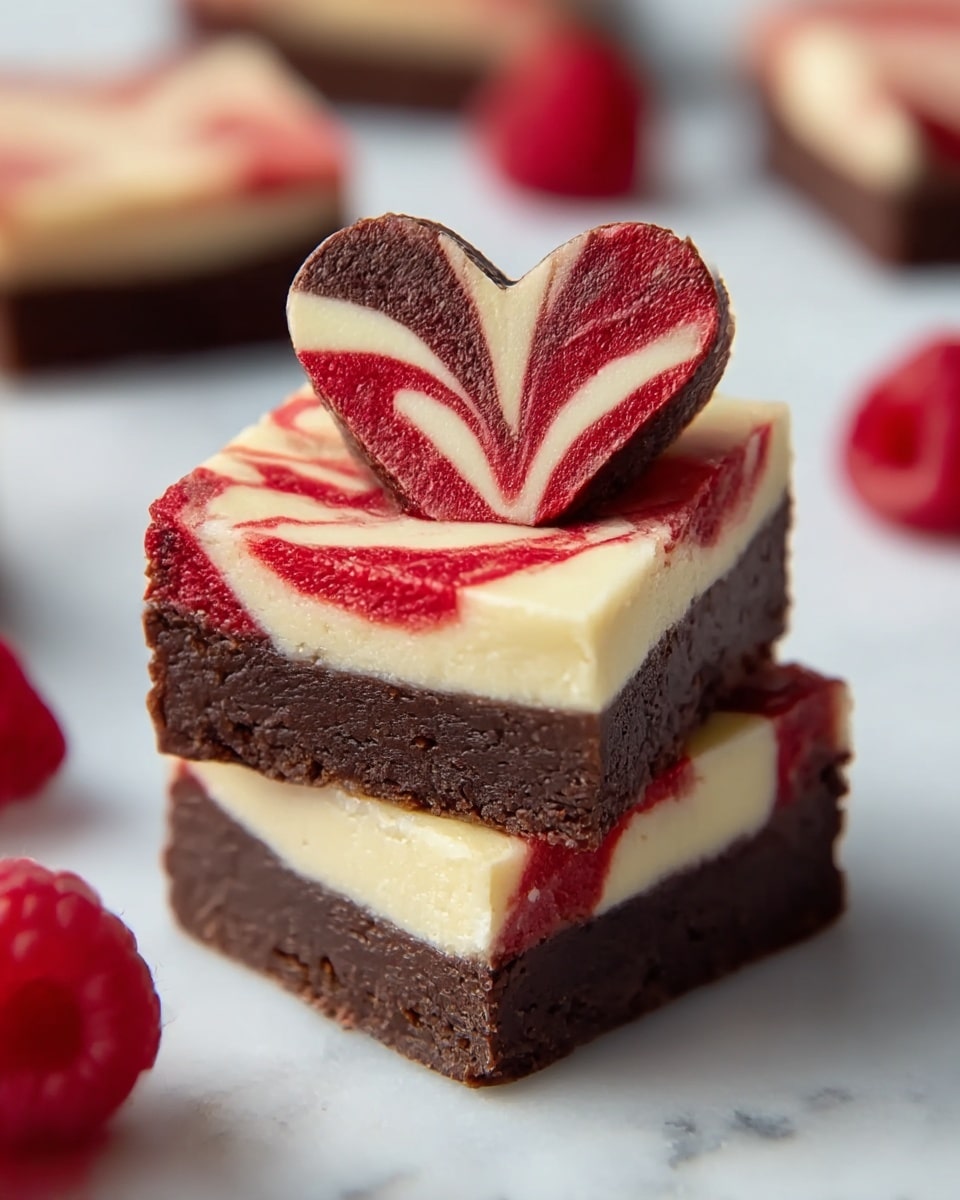 Heart Shaped Raspberry Swirl Cheesecake Brownies Recipe - Recipe Image