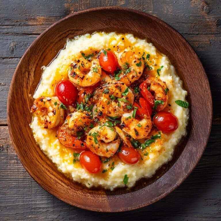 Honey Butter Cajun Shrimp with Smoked Gouda Grits Recipe