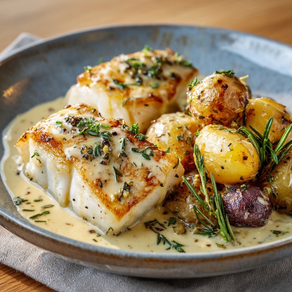 Baked Cod in Coconut Lemon Cream Sauce Recipe