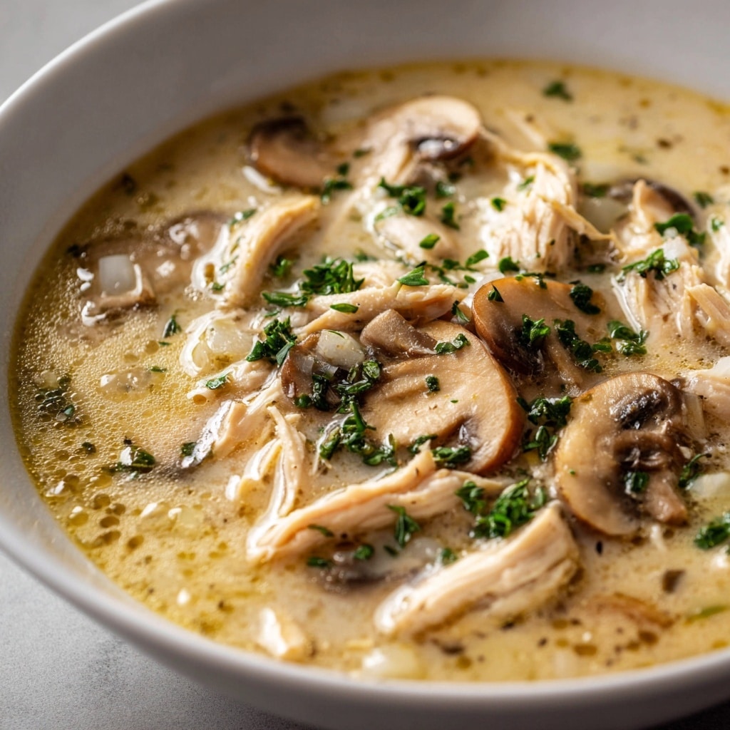 Creamy Chicken Soup with Gruyere and Herbs Recipe - Recipe Image