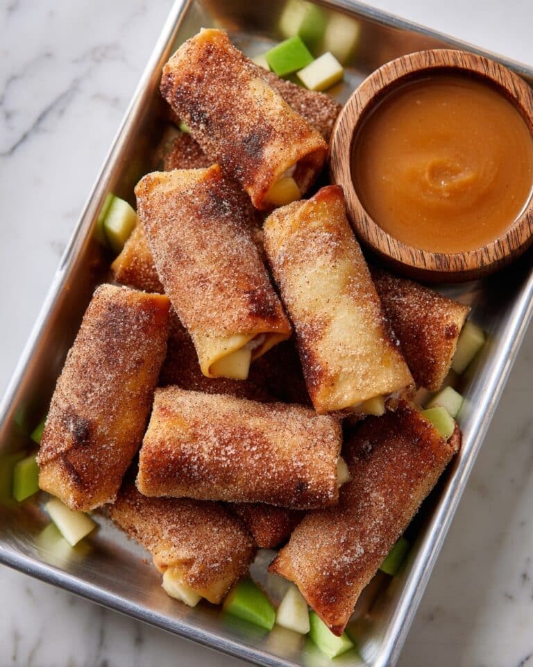 Apple Pie Egg Rolls with Cinnamon Sugar Coating and Caramel Dipping Recipe