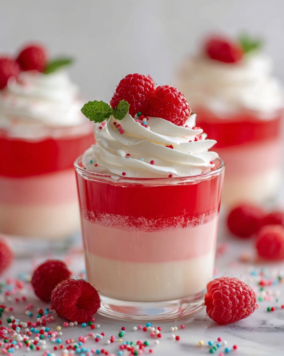 Raspberry Jello Cups: The Perfect Valentine's Day Party Dessert Recipe - Recipe Image