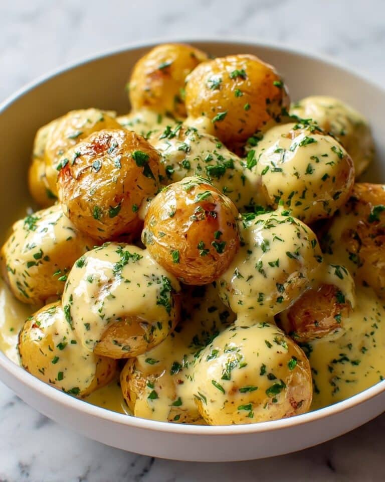 Creamy Garlic Sauce Baby Potatoes Recipe