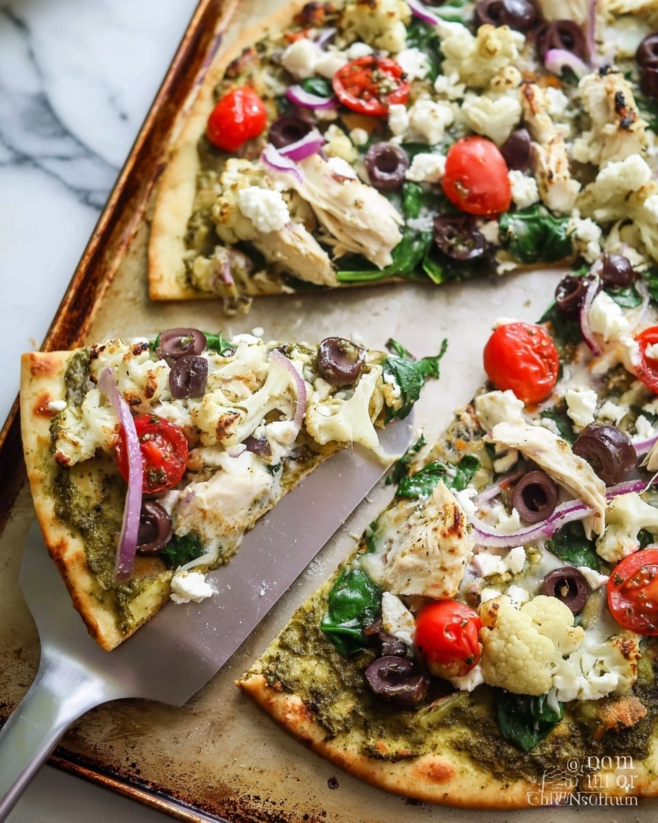 Mediterranean Chicken Flatbread Recipe - Recipe Image