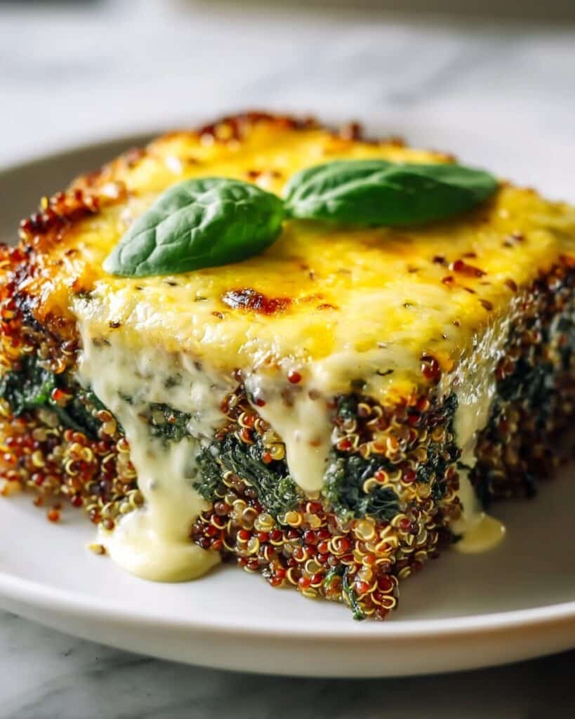 Healthy Quinoa Lentil Spinach Bake Recipe