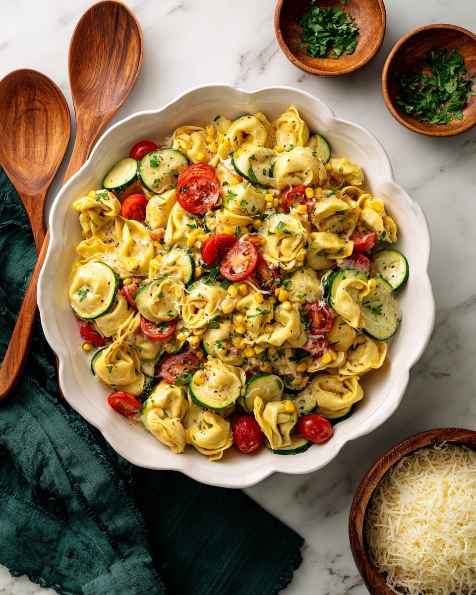 Cheese Tortellini with Summer Veggies Recipe - Recipe Image