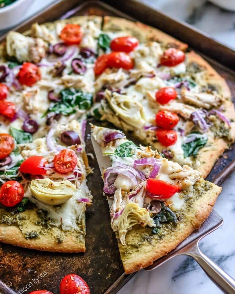 Mediterranean Chicken Flatbread Recipe
