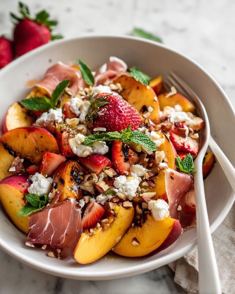 Grilled Nectarine Burrata Prosciutto Salad Recipe - Recipe Image