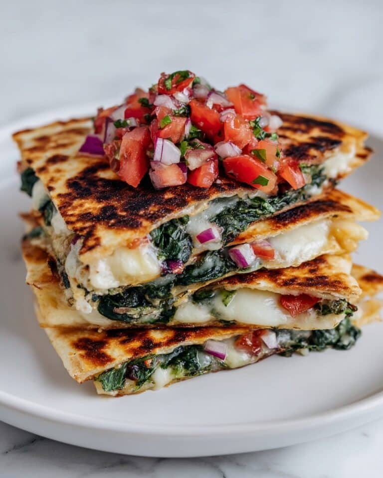 Mediterranean Quesadillas with Spinach, Feta, Mozzarella, and Red Onion Recipe