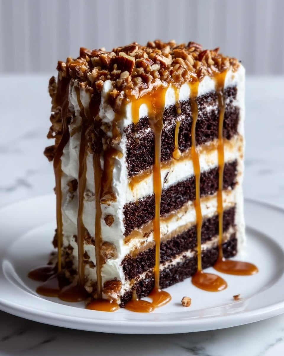 Ultimate Chocolate Caramel Toffee Crunch Cake Recipe - Recipe Image